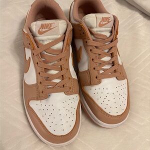 Nike Women's Dunk Low Sneakers - White and Tan